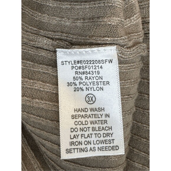 Stitch Fix Sweater Top Pullover 3X Tan Off The Shoulder Minimalist Quiet Luxury - Picture 6 of 6